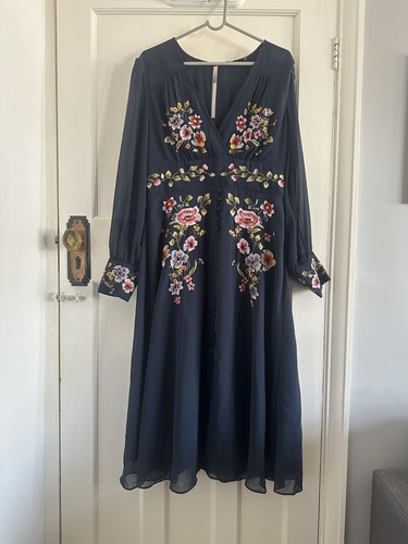Hope ivy navy chiffon dress - chiffon,