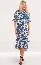 Hope & Ivy Womens Blue Midi